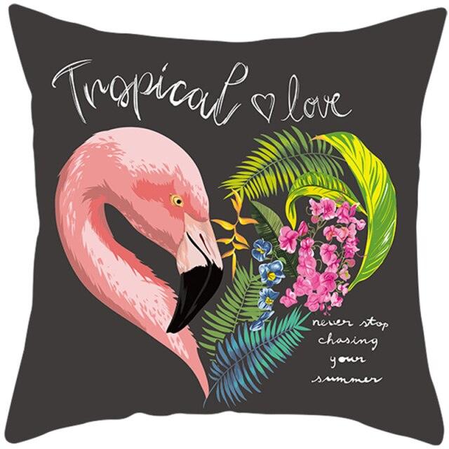 Flamingo Cushion Cover Decor Cushion Case Elegant Tropical Flamingo Pillow Covers Decorative Cotton Linen Square Pillow Cases Cushion Cover Home Decor Car Cushion Cover Pink Pillow Case