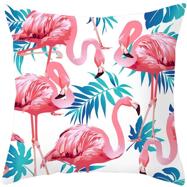 Flamingo Cushion Cover Decor Cushion Case Elegant Tropical Flamingo Pillow Covers Decorative Cotton Linen Square Pillow Cases Cushion Cover Home Decor Car Cushion Cover Pink Pillow Case