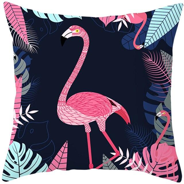 Flamingo Cushion Cover Decor Cushion Case Elegant Tropical Flamingo Pillow Covers Decorative Cotton Linen Square Pillow Cases Cushion Cover Home Decor Car Cushion Cover Pink Pillow Case
