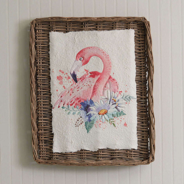 Flamingo Wall Art on Basket