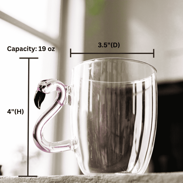 3D Flamingo Glass Mugs