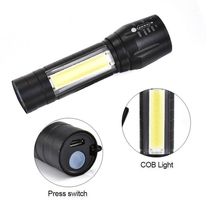 Flashlights Rechargeable USB Portable Super Bright Waterproof Zoomable Portable  LED Focus Flashlight Mini Torch Tactical Flash Light Torch Light  Camping Hiking