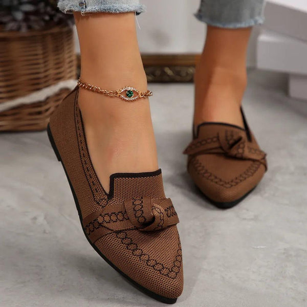 Flat sole single shoe women's set feet bow shallow mouth lazy work shoes