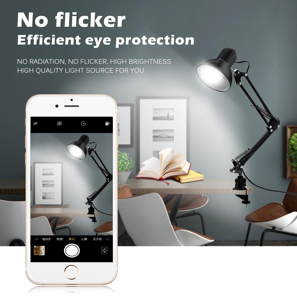 Flexible Led Desk Lamp Home Office Modern Table Lamp Metal Architect Adjustable Folding Reading Light Decorative Table Lamp Cute Study Lamps for Bedroom Décor