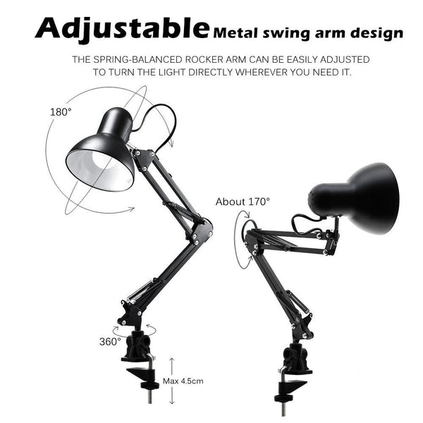 Flexible Led Desk Lamp Home Office Modern Table Lamp Metal Architect Adjustable Folding Reading Light Decorative Table Lamp Cute Study Lamps for Bedroom Décor