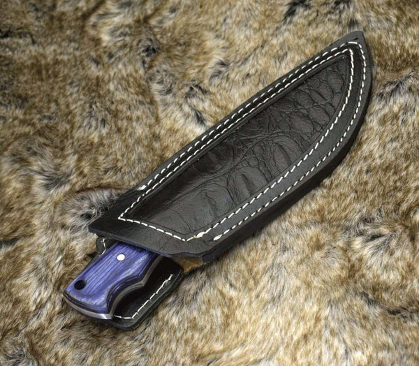 Flint Damascus Steel Skinning Knife with Pakkawood Handle - Gifts for You 'n Me