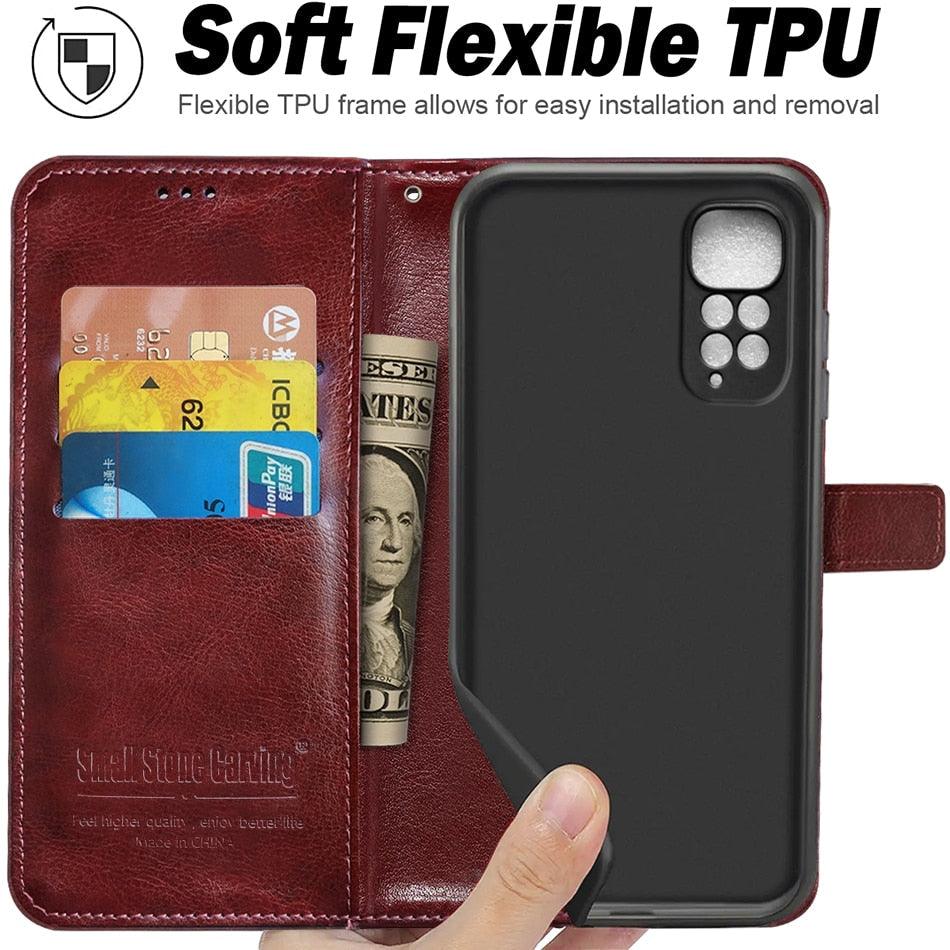 Flip Wallet Leather Case for Xiaomi Redmi Note 10 Pro Max 11 9 8 7 6 5 Redmi 9 9A 9C 9T 10C 8 8T 8A 7A 6A 5A 5 Plus Case Cover PU Leather Case with Holder Card Slots & Wallet Case