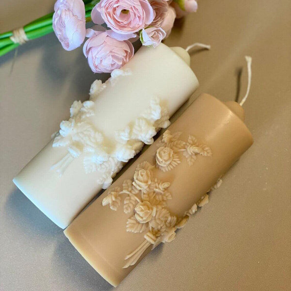 Floral Pillar Candle