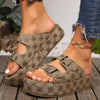 Floral Platform Buckle Sandals