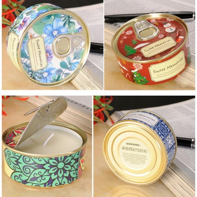 Floral Scented Smokeless Candle Tin Can Perfume Scented Candles for Home Relaxing Stress Relief Aromatherapy  Natural Soy Wax And Fragrance Handmade Scented Candle Natural Soy Wax Home Cristmas Decoration