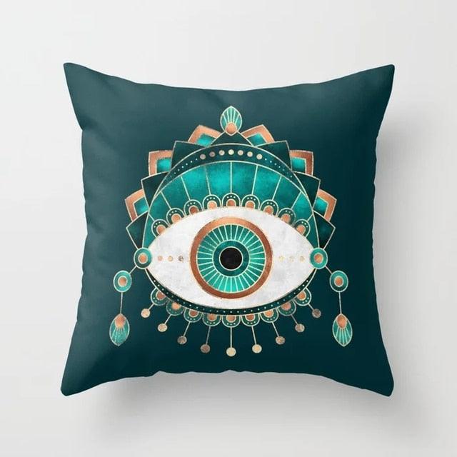 Flower Leaves Pattern Throw Pillow Case Teal Blue Cushion Covers Modern Teal Throw Pillow Covers Ocean Bohemia Decorative Couch Pillow Cases Sea Cotton Linen Decorative Pillowcases