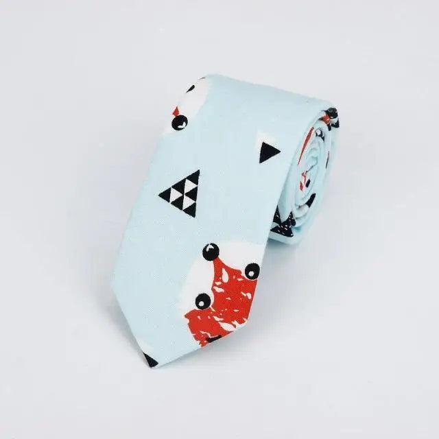 Flower Theme Cotton Slim Men Necktie Casual Business Design Skinny Necktie Floral Print Party Necktie For Men