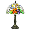 Elegant Flower Tiffany-Style Lamp Glass Tabletop - No Bulb