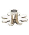 Vibhsa Decorative Silver Flower Candle Holder | 4" Handcrafted Aluminum