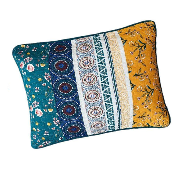 DaDa Bedding Patchwork Bed of Wild Flowers Floral King Size Pillow Sham Cover, 20
