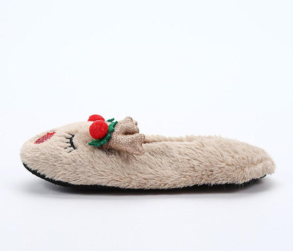 Fluffy Slippers Women Warm Cute Christmas Slippers Indoor Non-Slip Cotton Slippers For Home Cozy Soft Memory Foam House Slippers Cozy Fluffy Fuzzy Bedroom Slippers Indoor Outdoor Home Warm Slippers