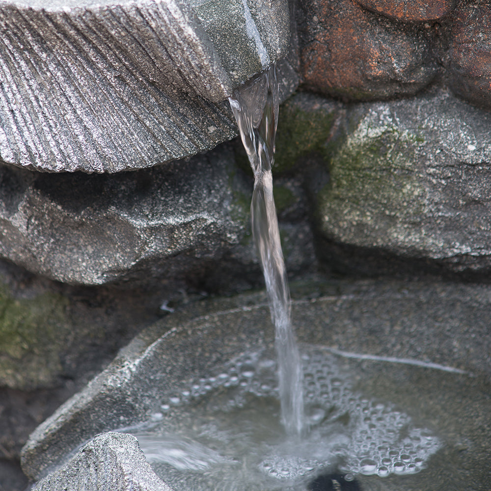 Resin Fluted Basin Tiered Outdoor Water Fountain 650 GPH