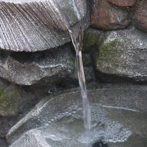 Resin Fluted Basin Tiered Outdoor Water Fountain 650 GPH