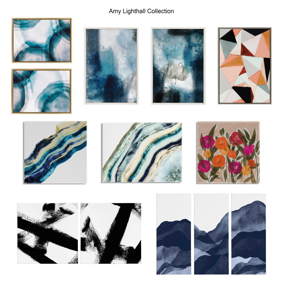 Sylvie Blue Mountain Range Framed Canvas by Amy Lighthall