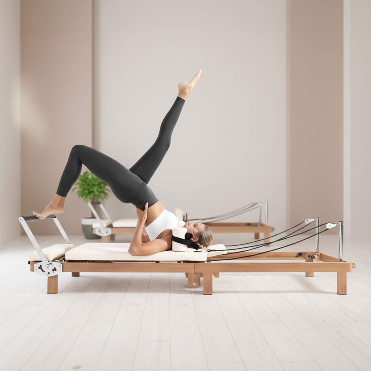 Apex Foldable Dual Resistance Pilates Reformer With Jumpboard (SAK83914)
