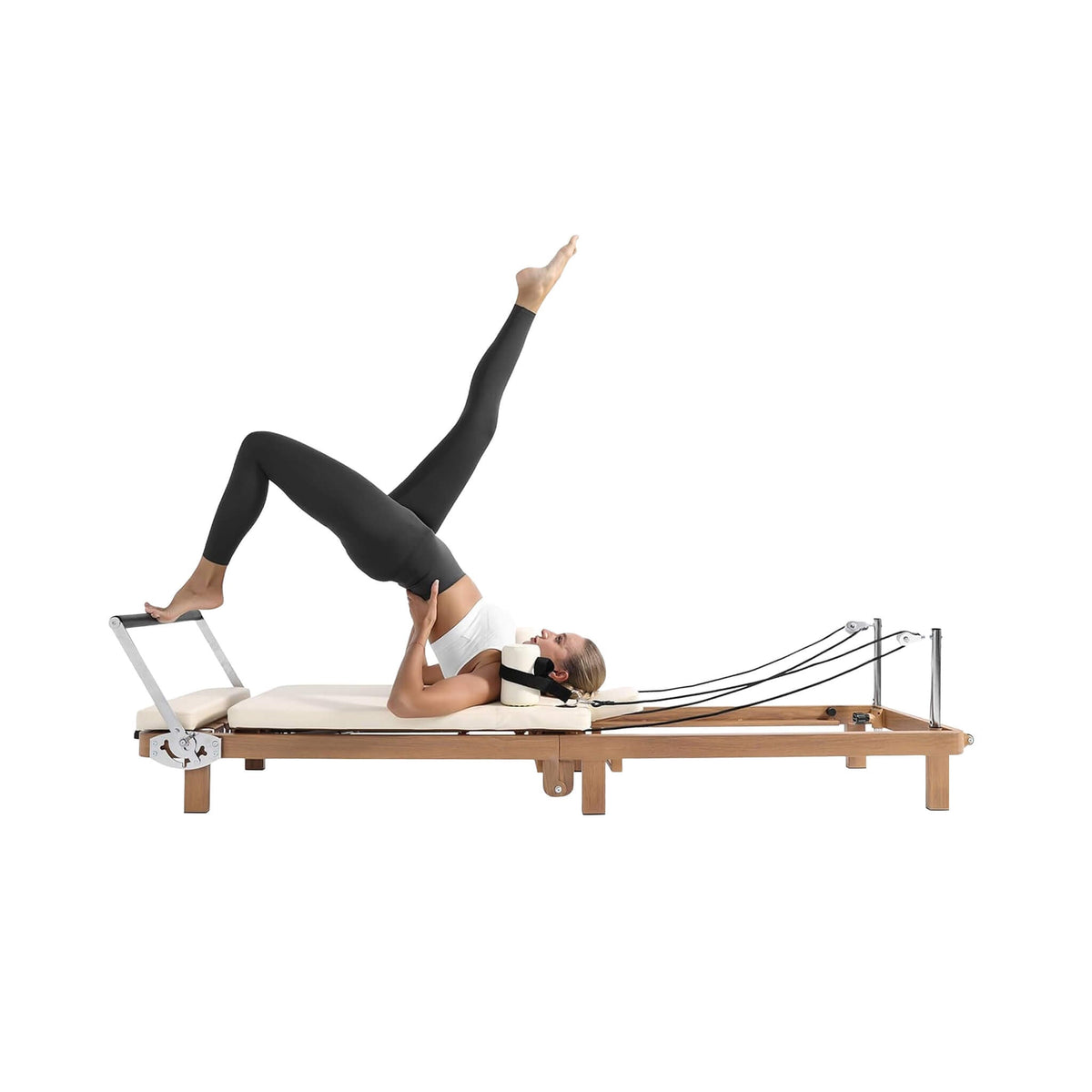 Apex Foldable Dual Resistance Pilates Reformer With Jumpboard (SAK83914)