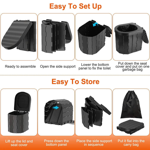 Foldable Emergency Toilet Portable Porta Potty