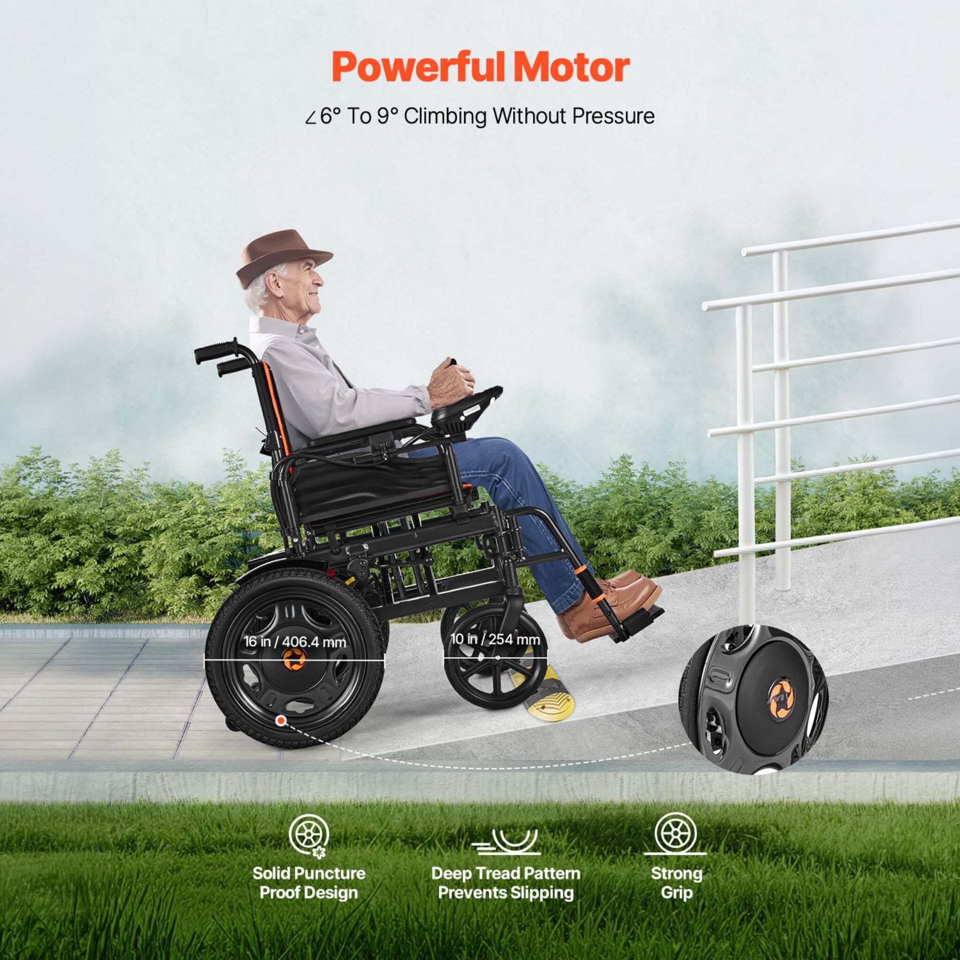 Foldable Lightweight Electric Wheelchair With One-Button Folding And One-Hand Operation (SAK48215)
