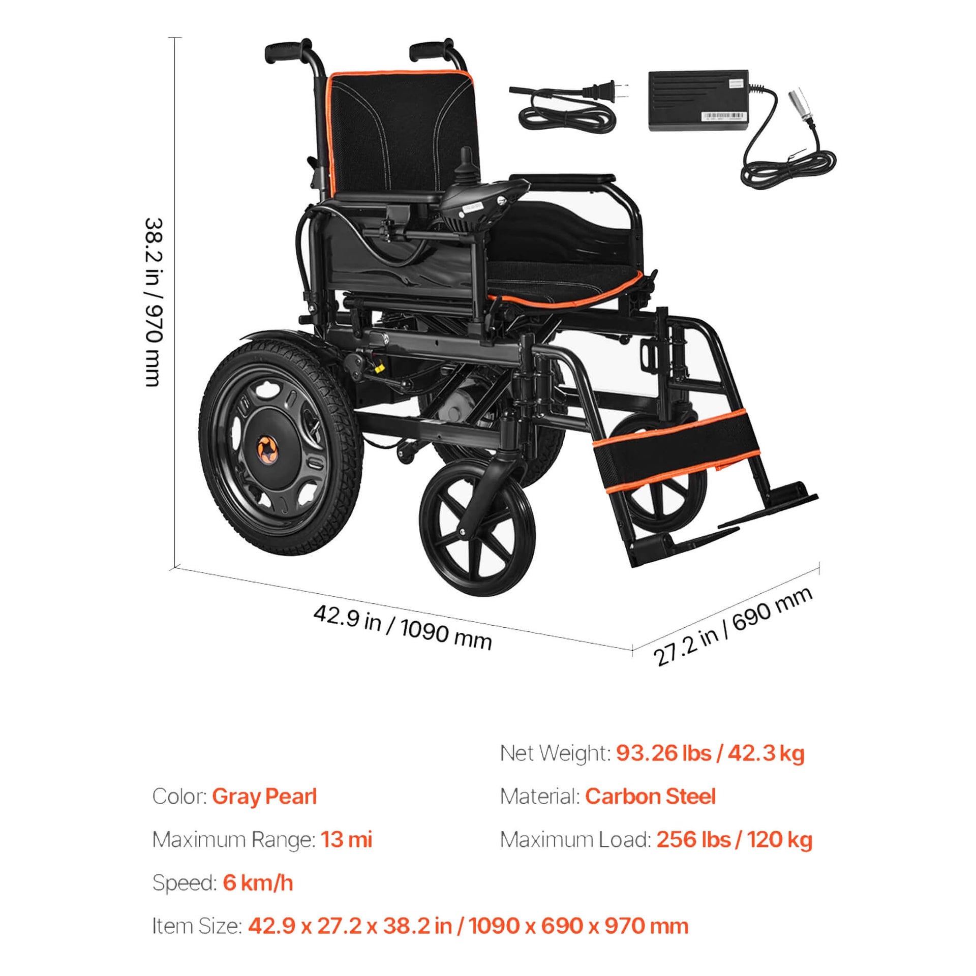 Foldable Lightweight Electric Wheelchair With One-Button Folding And One-Hand Operation (SAK48215)