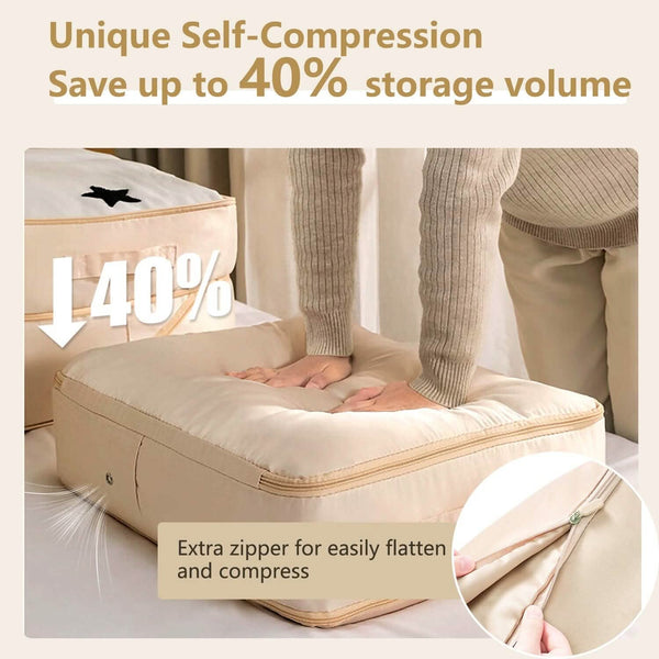 Foldable Storage Bag with Dual Zippers