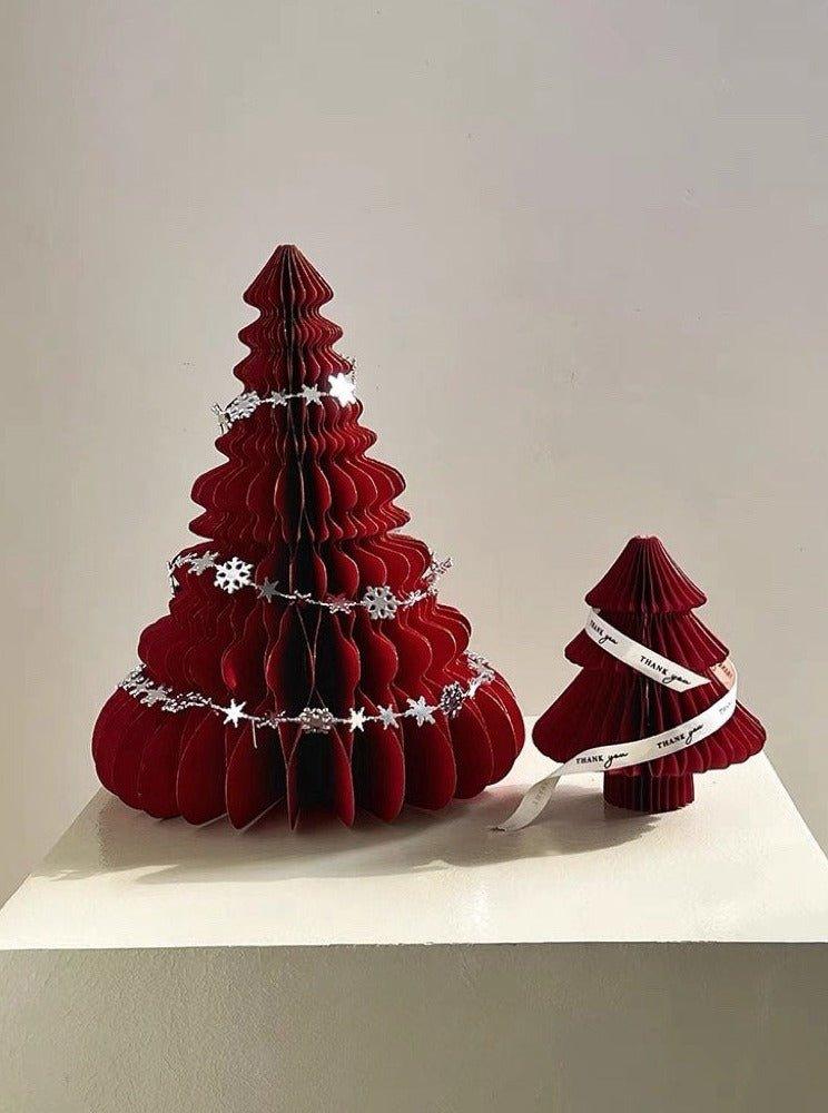 Foldable Accordion Christmas Tree Set of 2Pcs - Decoration for Table Shelf & Window