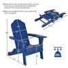 Foldable Weather Resistant Patio Chair with Built-in Cup Holder-Navy - Navy