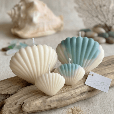 Shell Candle | Handmade Coastal Decor