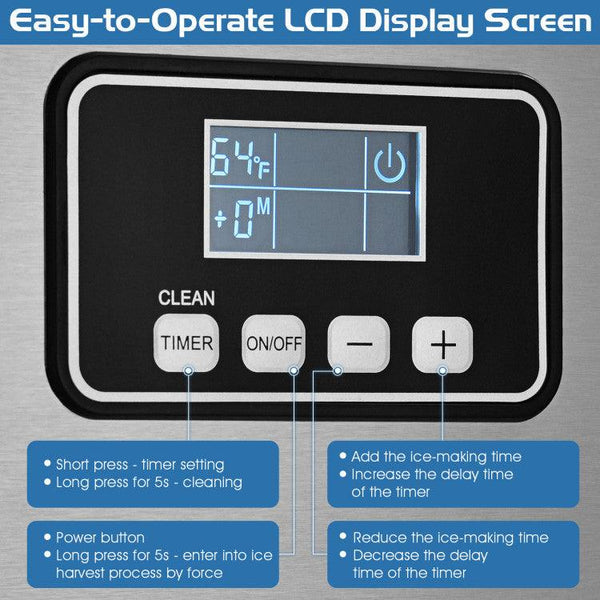 353lbs/24H Commercial Ice Maker with 198lbs Bin