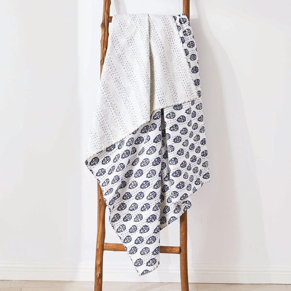 Hand Stitched Block Print Kantha Throws