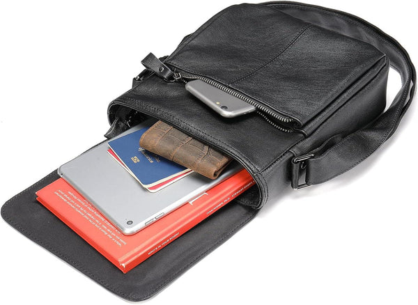 FR Fashion Co. Men's Compact Genuine Leather Crossbody Bag