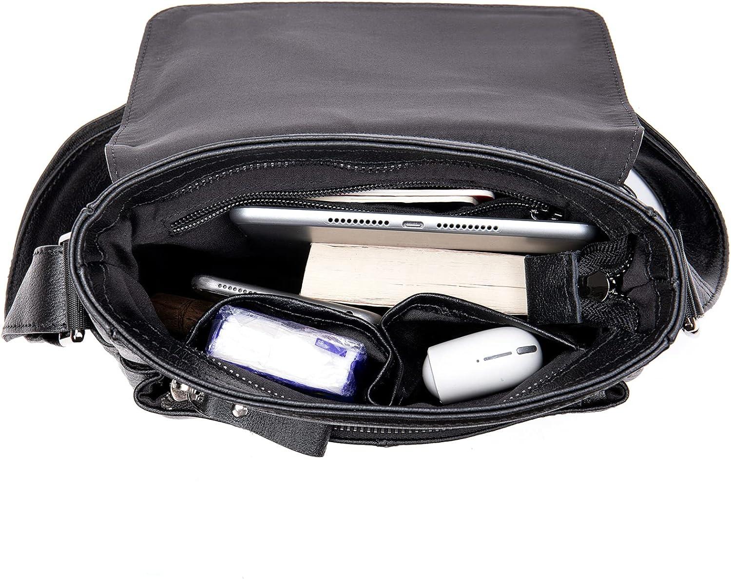 FR Fashion Co. Men's Compact Genuine Leather Crossbody Bag