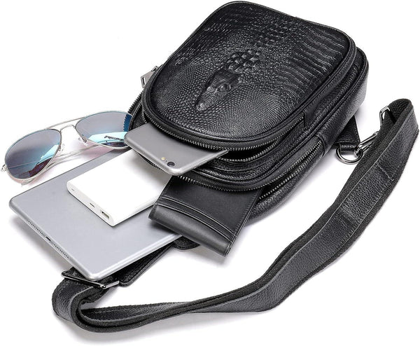 FR Fashion Co. Full-Grain Leather Crocodile Bag