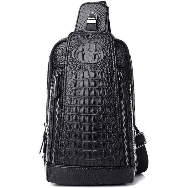 FR Fashion Co. Croc Design Leather Sling Bag