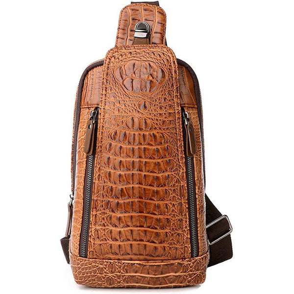 FR Fashion Co. Croc Design Leather Sling Bag