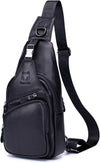 FR Fashion Co. Men's Leather Crossbody Chest Bag