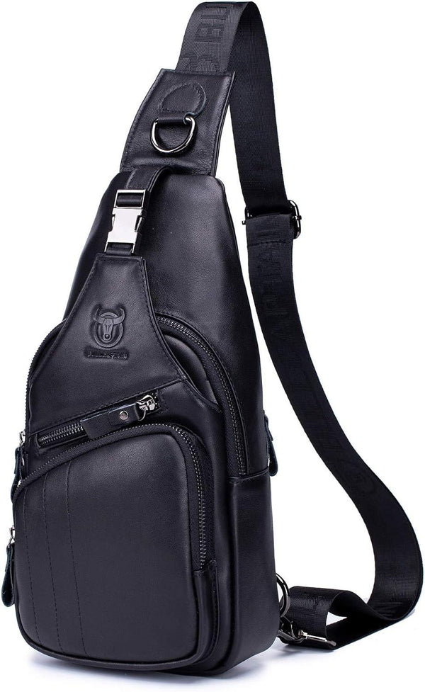 FR Fashion Co. Men's Leather Crossbody Chest Bag