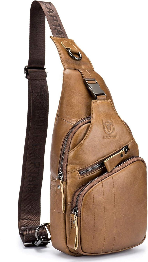 FR Fashion Co. Men's Leather Crossbody Chest Bag