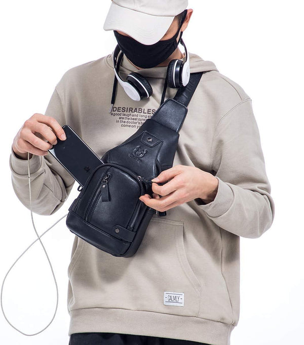 FR Fashion Co. Classic Urban Leather Sling Bag