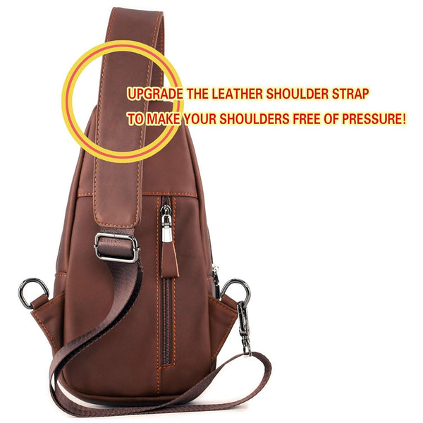 FR Fashion Co. Genuine Leather Sling Backpack