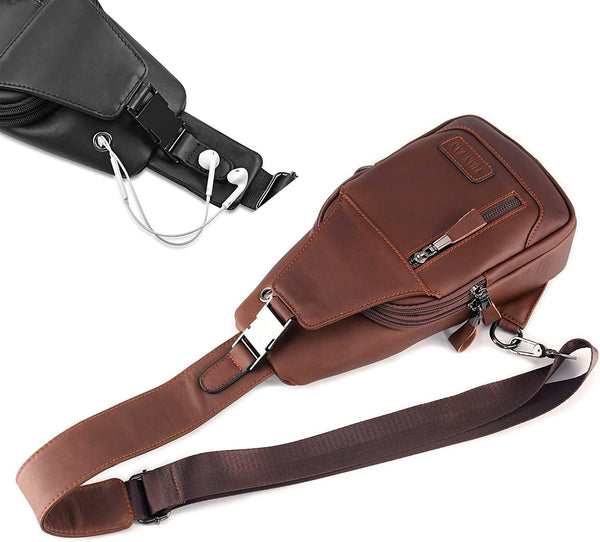 FR Fashion Co. Men's Executive Genuine Leather Sling Bag