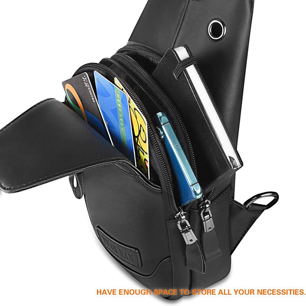 FR Fashion Co. Men's Executive Genuine Leather Sling Bag