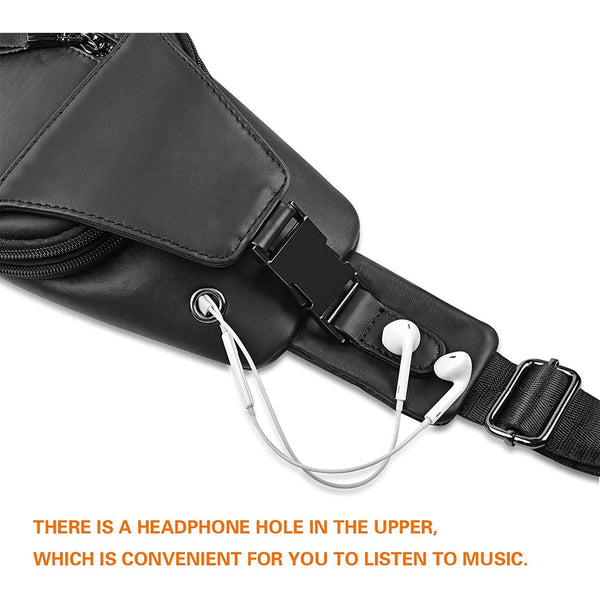 FR Fashion Co. Men's Executive Genuine Leather Sling Bag