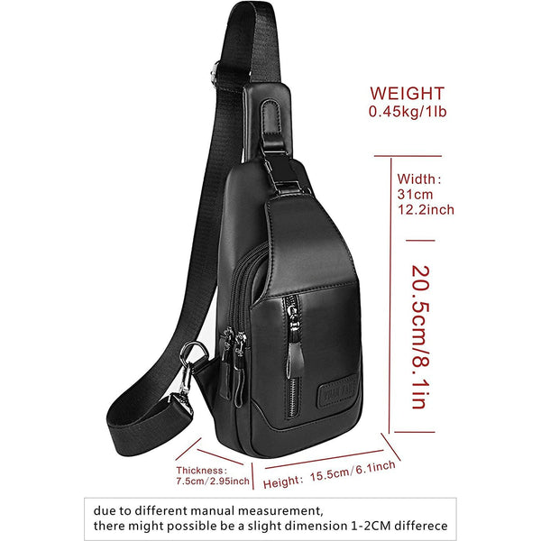 FR Fashion Co. Men's Executive Genuine Leather Sling Bag