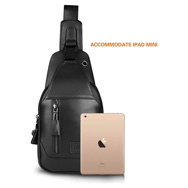 FR Fashion Co. Men's Executive Genuine Leather Sling Bag