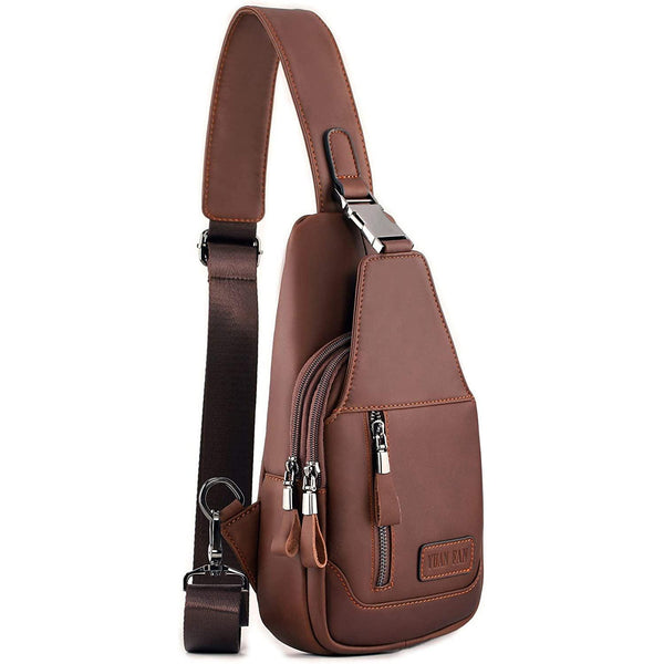 FR Fashion Co. Men's Executive Genuine Leather Sling Bag